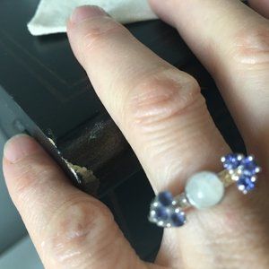 Pamela Love Sterling silver "Kinetic ring" with iolite